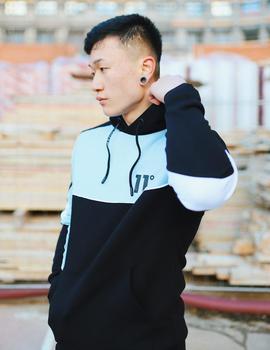 Sudadera Eleven CUT AND SEW COLOUR BLOCK - Black/Powder B