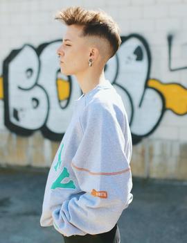 Sudadera Crew Grimey THE LOOT EL BOTIN  - Gris Vigoré