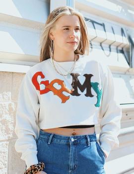 Sudadera Crew Grimey W THE LOOT GIRL CROP - Blanco