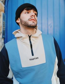 Sudadera Capucha KAOTIKO LOGAN - Blue/Beige/Ivory