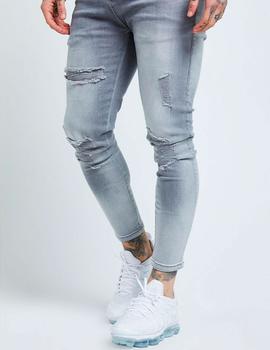 Pantalón SikSilk SKINNY DISTRESSED DENIM - Washed Grey