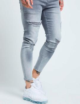 Pantalón SikSilk SKINNY DISTRESSED DENIM - Washed Grey