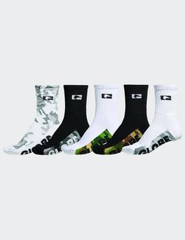 Calcetines GLOBE MALCOM CREW - Camo (5 pares)