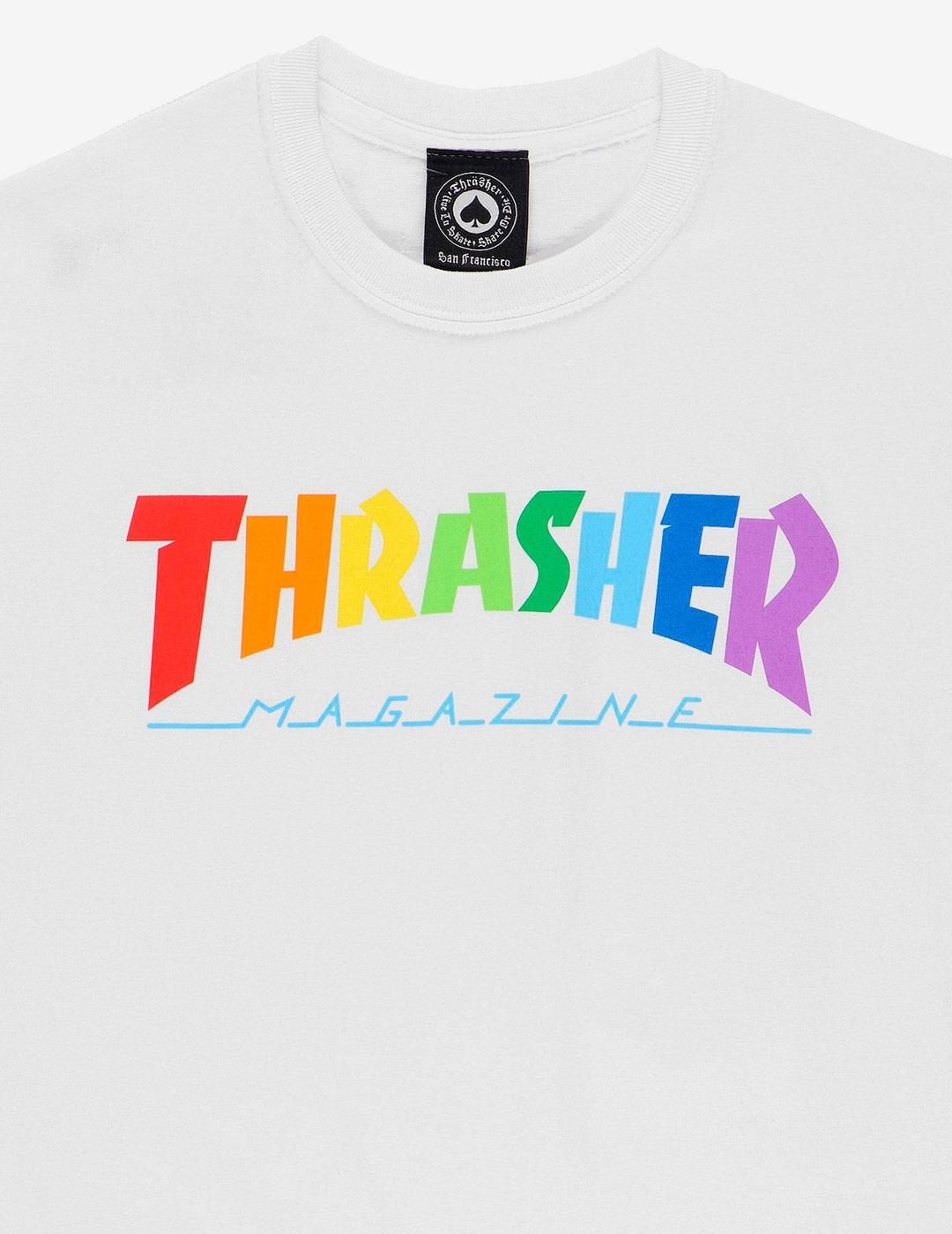 Camiseta Thrasher Rainbow Mag  - Blanco