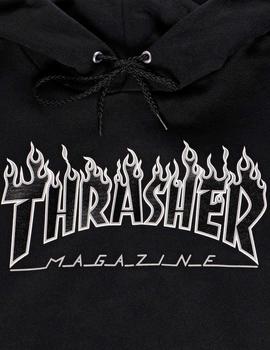 Sudadera capucha Thrasher FLAME LOGO - Negro Negro