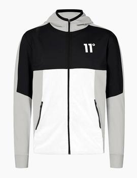 Sudadera Zip 11Degrees CUT AND SEW COLOUR BLOCK - Black/Grey