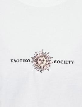 Camiseta Kaotiko WASHED SUN - Blanco