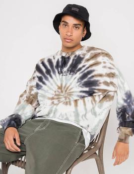 Sudadera Crew Kaotiko TIE DYE ESPIRAL - Azul Blanco Arena