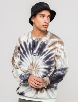 Sudadera Crew Kaotiko TIE DYE ESPIRAL - Azul Blanco Arena