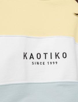 Sudadera Crew Kaotiko FAITH - Amarillo Blanco Azul