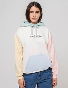 Sudadera Capucha Kaotiko BLOCK - Pastel