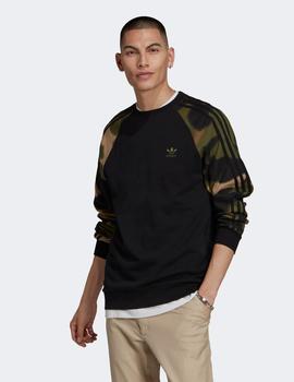 Sudadera Crew Adidas CAMO  - Negro/Camo