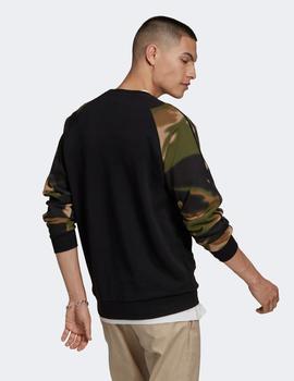 Sudadera Crew Adidas CAMO  - Negro/Camo