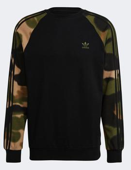 Sudadera Crew Adidas CAMO  - Negro/Camo