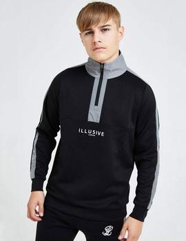 Sudadera Quarter Illusive London HYBRID - Black/Grey