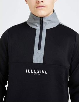 Sudadera Quarter Illusive London HYBRID - Black/Grey