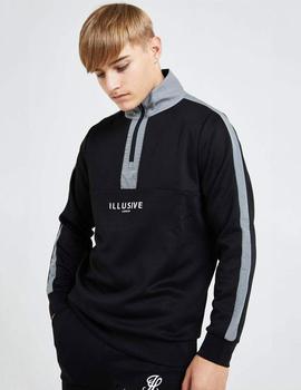 Sudadera Quarter Illusive London HYBRID - Black/Grey