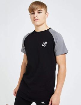 Camiseta Illusive London HYBRID RAGLAN - Black/Grey