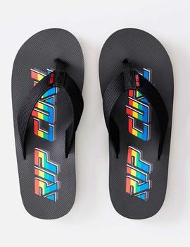 Chanclas RIP CURL BOB CUSH OPEN TOE - Black Red Blue