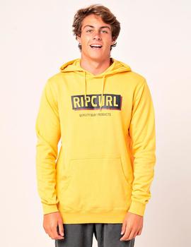 Sudadera Capucha BOXED POP OVER - Mustard