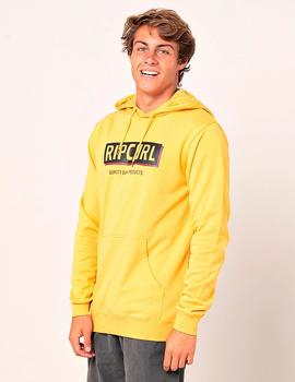 Sudadera Capucha BOXED POP OVER - Mustard