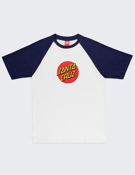 Camiseta SANTA CRUZ CLASSIC DOT RAGLAN- Azul Marino Blanco