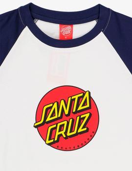 Camiseta SANTA CRUZ CLASSIC DOT RAGLAN- Azul Marino Blanco