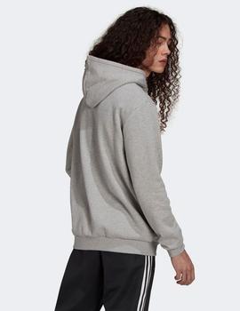 Sudadera ADIDAS capucha TREFOIL - Gris Vigoré/Blanco