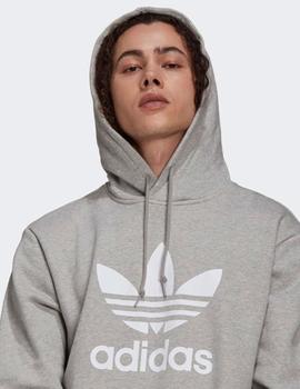 Sudadera ADIDAS capucha TREFOIL - Gris Vigoré/Blanco