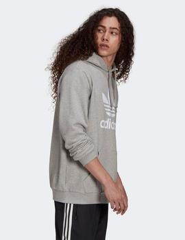 Sudadera ADIDAS capucha TREFOIL - Gris Vigoré/Blanco