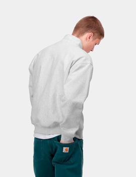 Sudadera CARHARTT WIP HALF ZIP AMERICAN SCRIPT - Ash Heather
