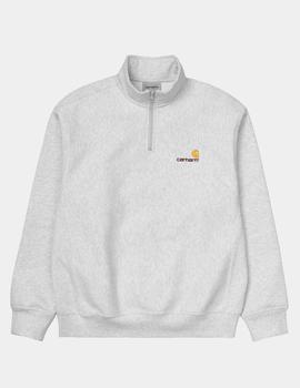 Sudadera CARHARTT WIP HALF ZIP AMERICAN SCRIPT - Ash Heather
