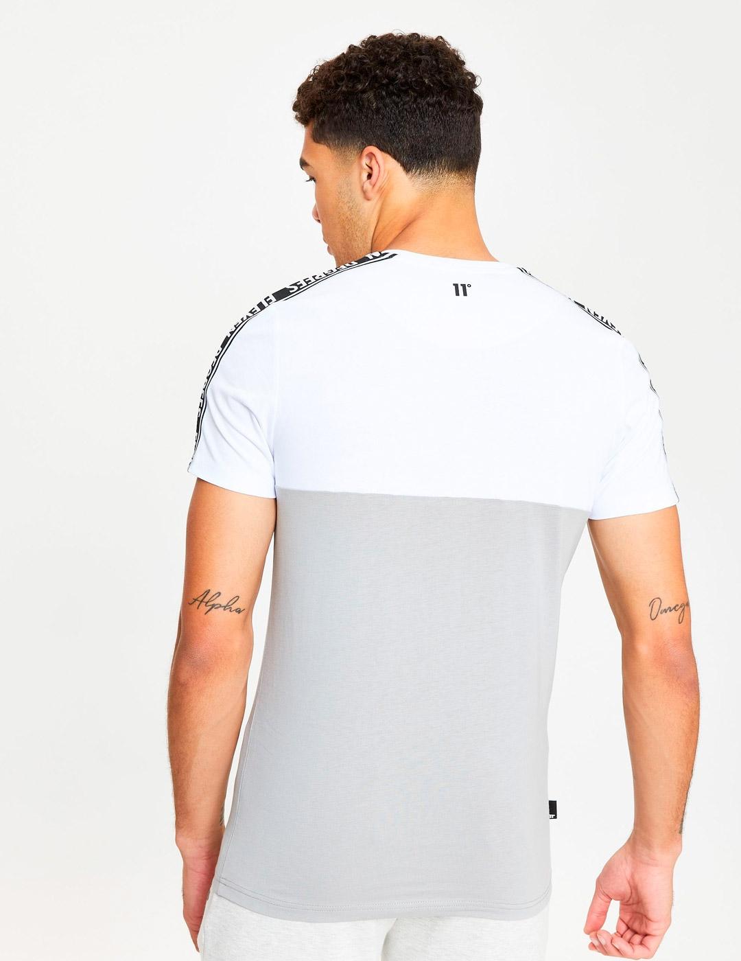 Camiseta COLOUR BLOCK TAPED - Silver / White / Bla