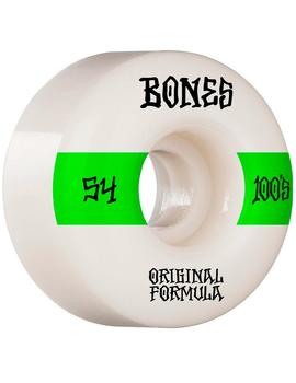 Ruedas BONES 100'S V4 54MM 100A - Blanco (4 Ruedas)
