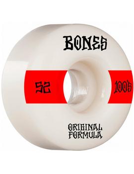 Ruedas BONES 100'S V4 52MM 100 A - Blanco (4 ruedas)