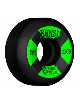 Ruedas BONES 100'S V5 54MM 100a - OFG Black (4 ruedas)