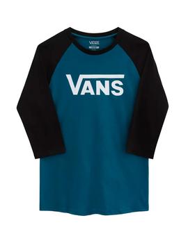 Camiseta VANS CLASSIC RAGLAN - Blue Coral/Black