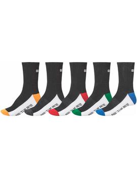 Calcetines GLOBE PRIME CREW SOCK 5 PACK - Black