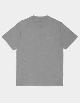 Camiseta CARHARTT WIP SCRIPT EMBROIDERY - Grey Heather White