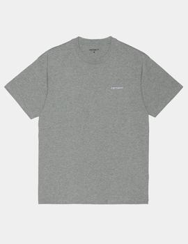 Camiseta CARHARTT SCRIPT EMBROIDERY - Grey Heather White