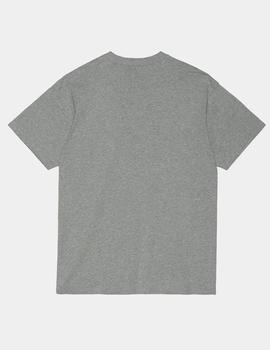 Camiseta CARHARTT WIP SCRIPT EMBROIDERY - Grey Heather White