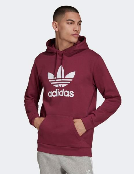 Sudadera Capucha TREFOIL Burdeos Blanco