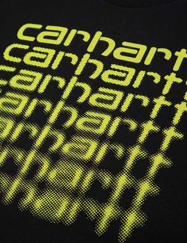 Camiseta Carhartt FADING SCRIPT - Black lime