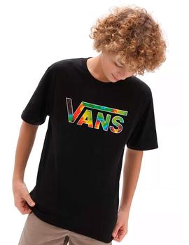 Camiseta VANS CLASSIC LOGO - Black/Spiral (JUNIOR)