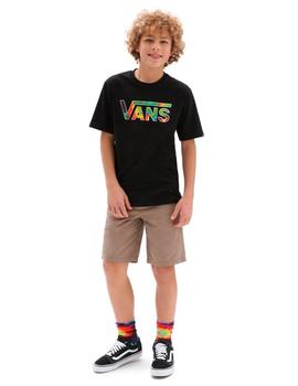 Camiseta VANS CLASSIC LOGO - Black/Spiral (JUNIOR)