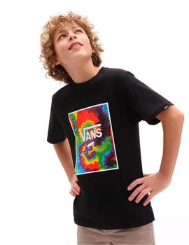 Camiseta VANS PRINT BOX - Black/Spiral (JUNIOR)