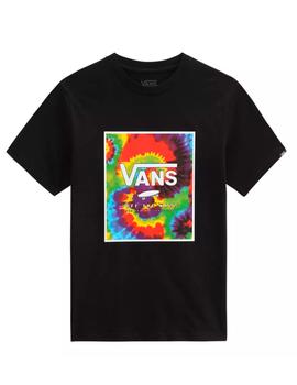 Camiseta VANS PRINT BOX - Black/Spiral (JUNIOR)