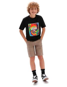 Camiseta VANS PRINT BOX - Black/Spiral (JUNIOR)