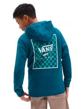 Sudadera Capucha VANS PRINT BOX BACK PO- Blue Coral (JUNIOR)