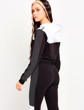 Sudadera Capucha CUT& SEW MESH CROPPED - Black Whi